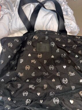 PINK Victoria's Secret Black Logo Tote Bag